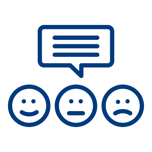 icon image showing three faces and a dialog box representing feedback.