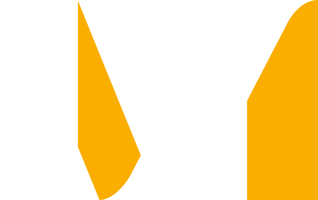 company logo bold M written using company colors white and orange against a blue backdrop