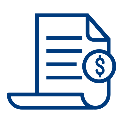 an icon image showing a cost sheet