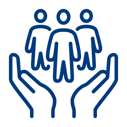 an icon image showing a group of people held together representing people and culture