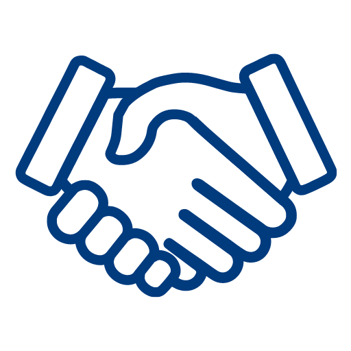 an icon image showing a handshake representing offer
