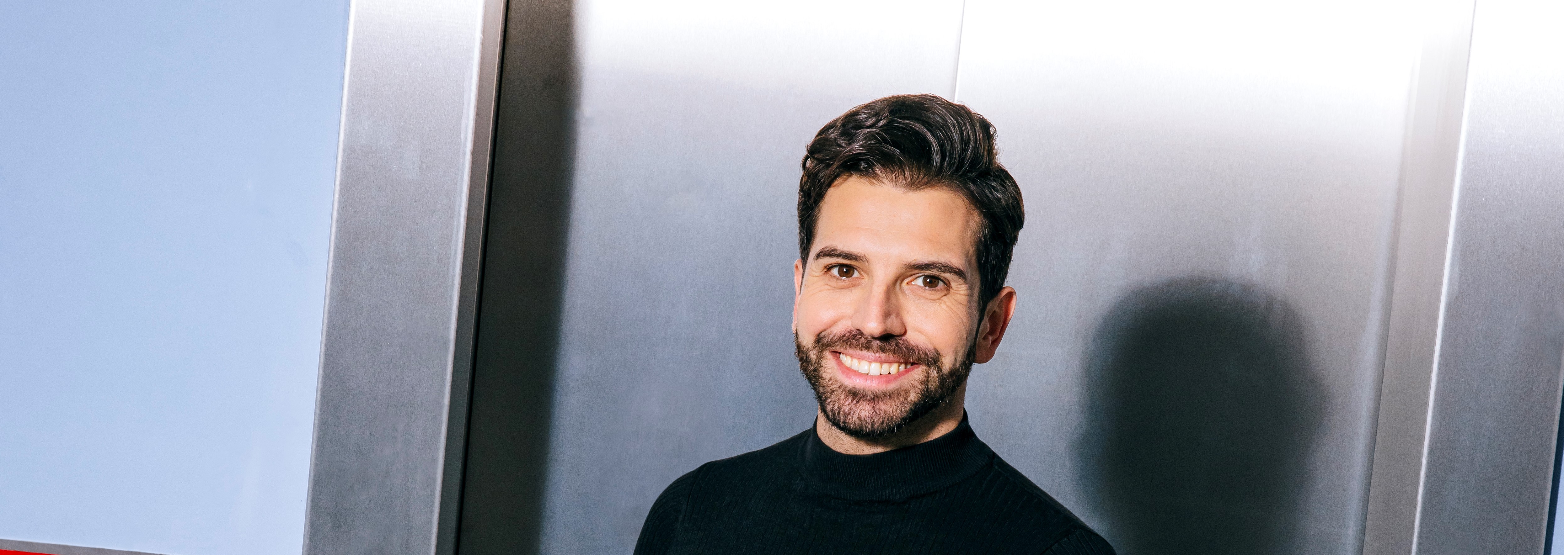 a man smiling