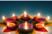 Diwali lights diya in a rangoli pattern 