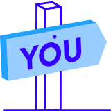 icon of signpost with you text