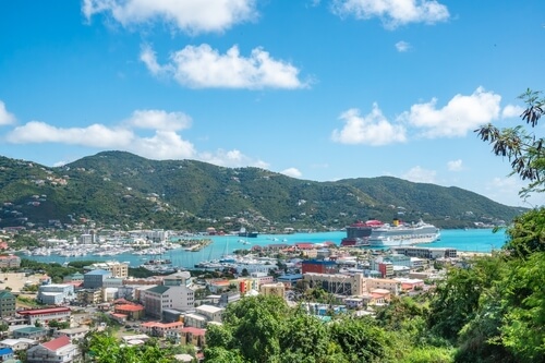 view of a town in the Caribbean