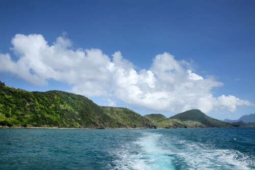 view of sint kitts from the coast line