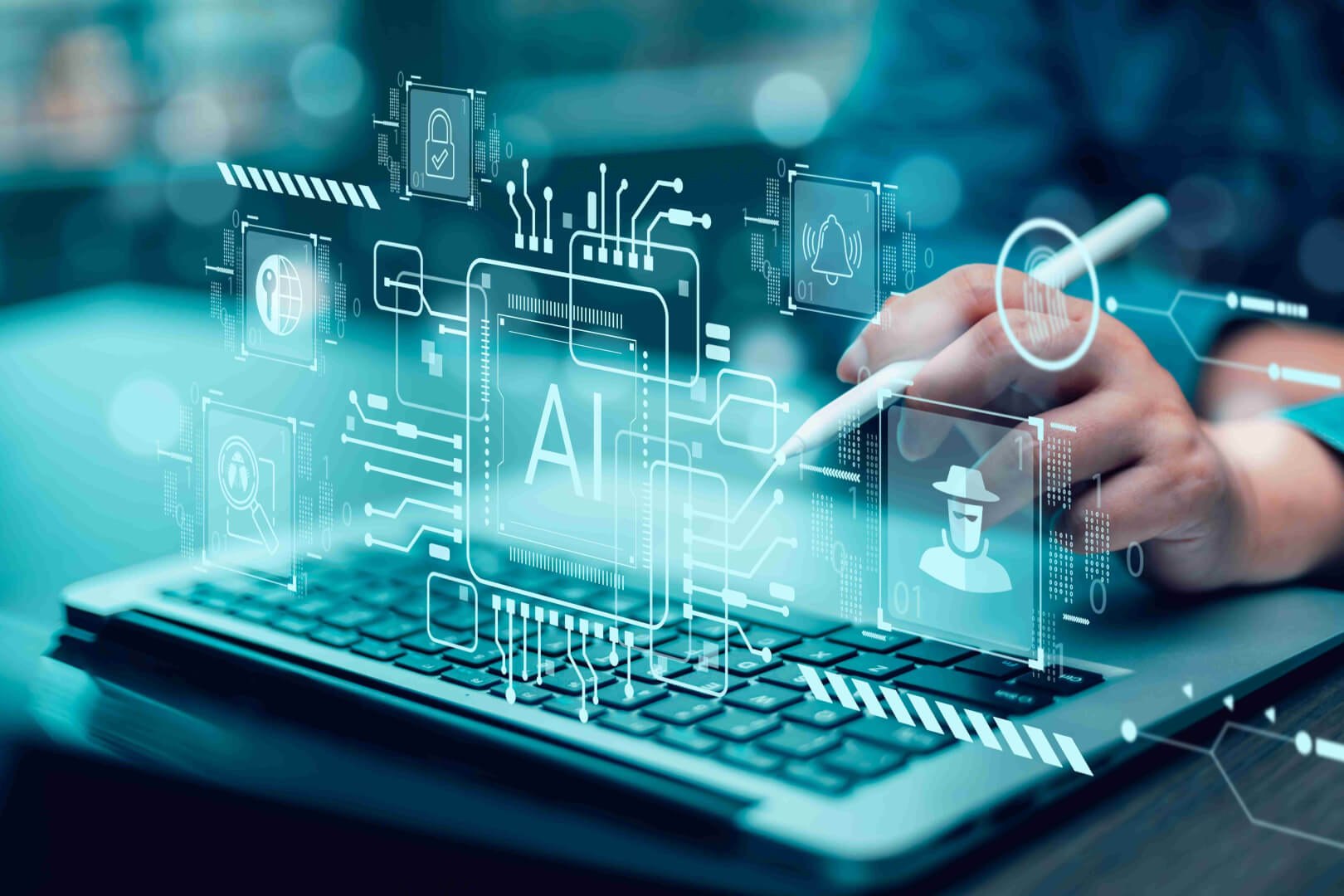 person doing their IT job with AI