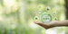 Employee wellbeing concept - employee benefit icons around the palm of a hand