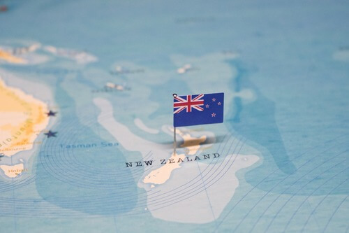 New Zealand on a map