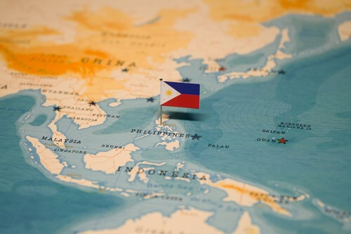 Philippines on a map