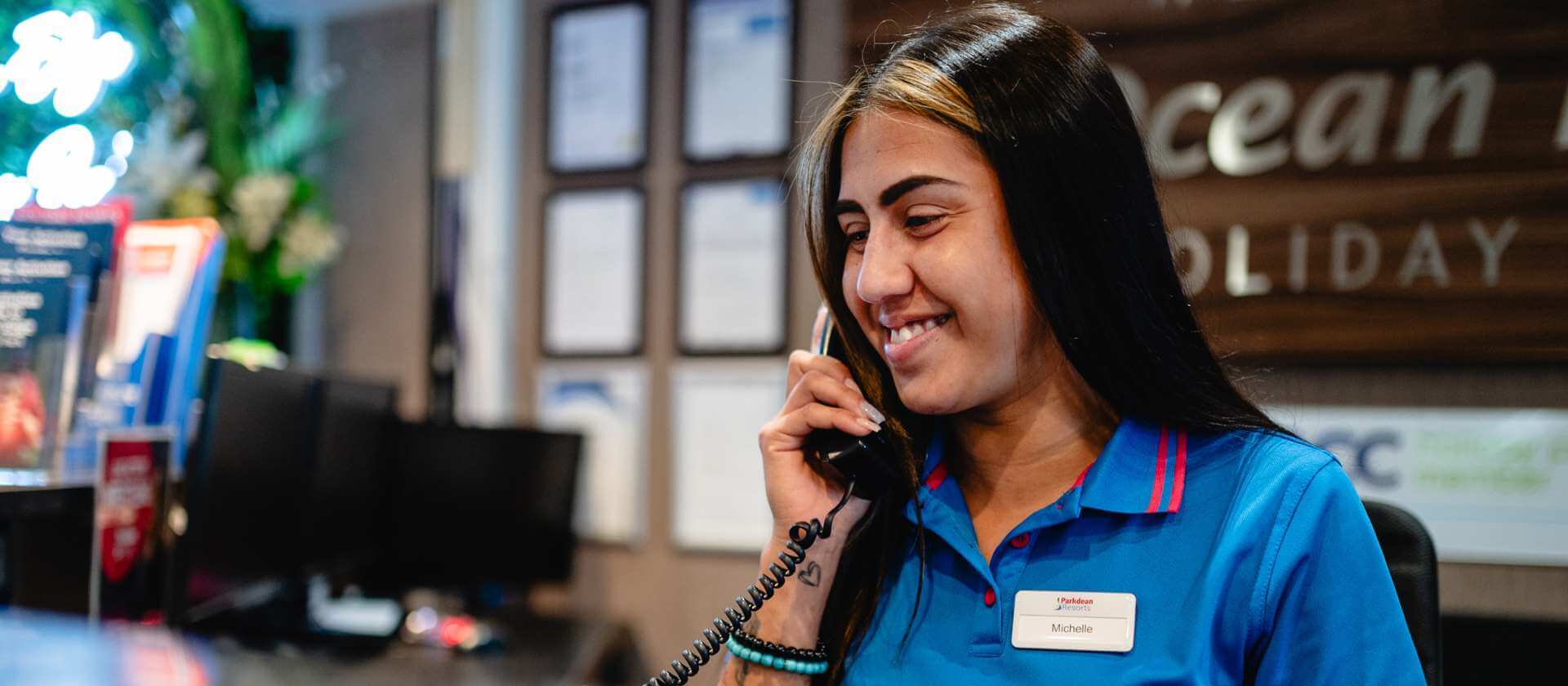 Image of women on the phone smiling