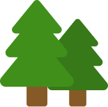 cartoon image of two trees