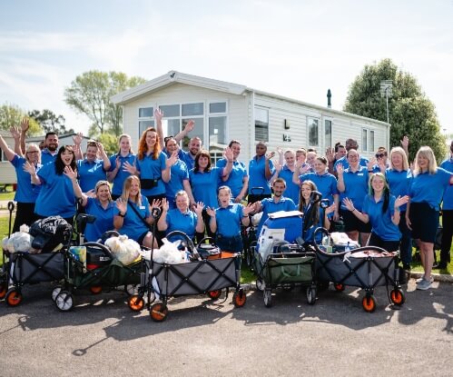 Image of group of smiling people outside