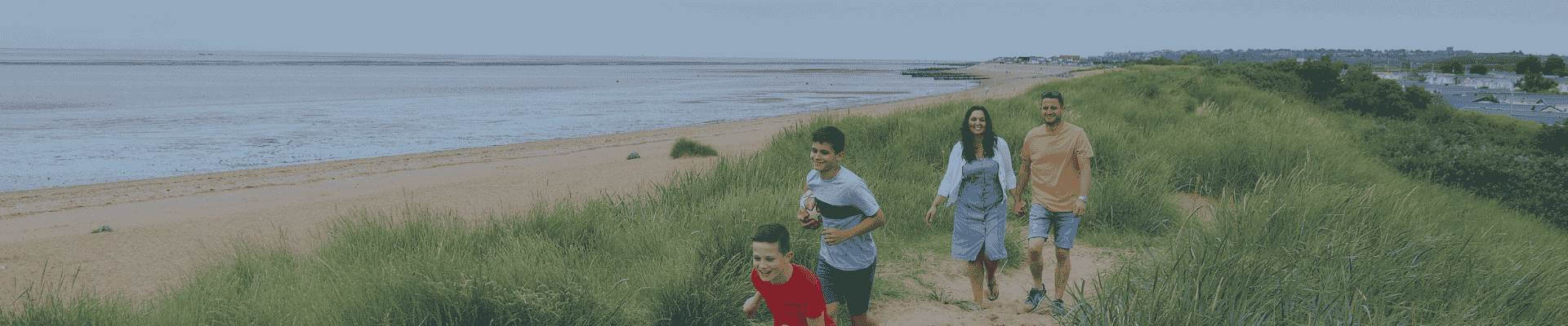 Image of family on Heacham Beach