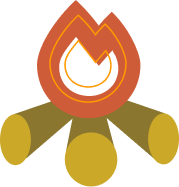 cartoon image of a wood fire