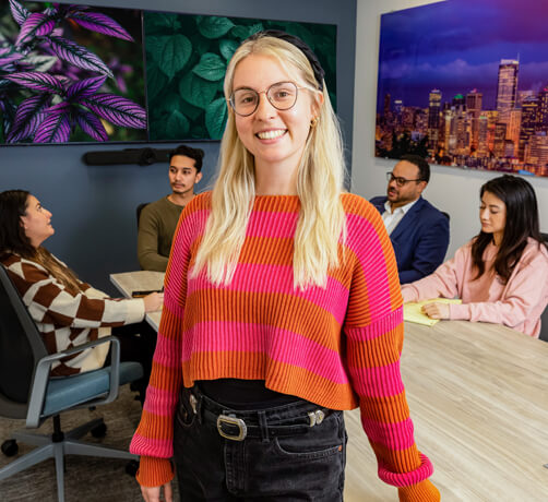 Female employee of DBH attending a meeting