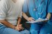Elderly health checkups with a Psychiatrist Nurse who works with patients who are consulted about male or psychiatric diagnosis in a medical clinic or hospital mental health service.