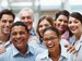 Group of happy part time workers smiling