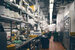 Empty restaurant kitchen with blurred background