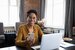business woman working on a laptop
