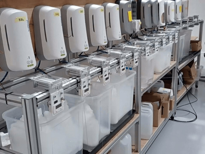 Signature dispensers in testing facilities