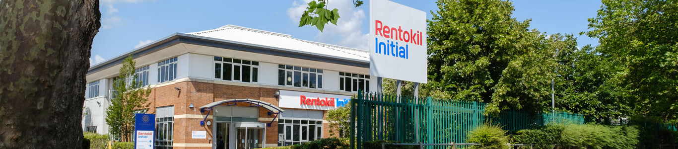 Front gate of Rentokil Initial headquarters