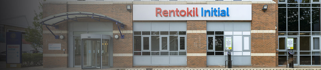 Front door of Rentokil Initial's Head Office