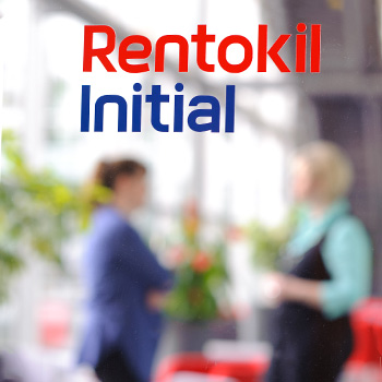 Translucent door with Rentokil Initial logo