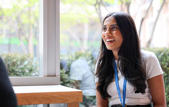 image showing a young woman with an apprenticeship role at L&G