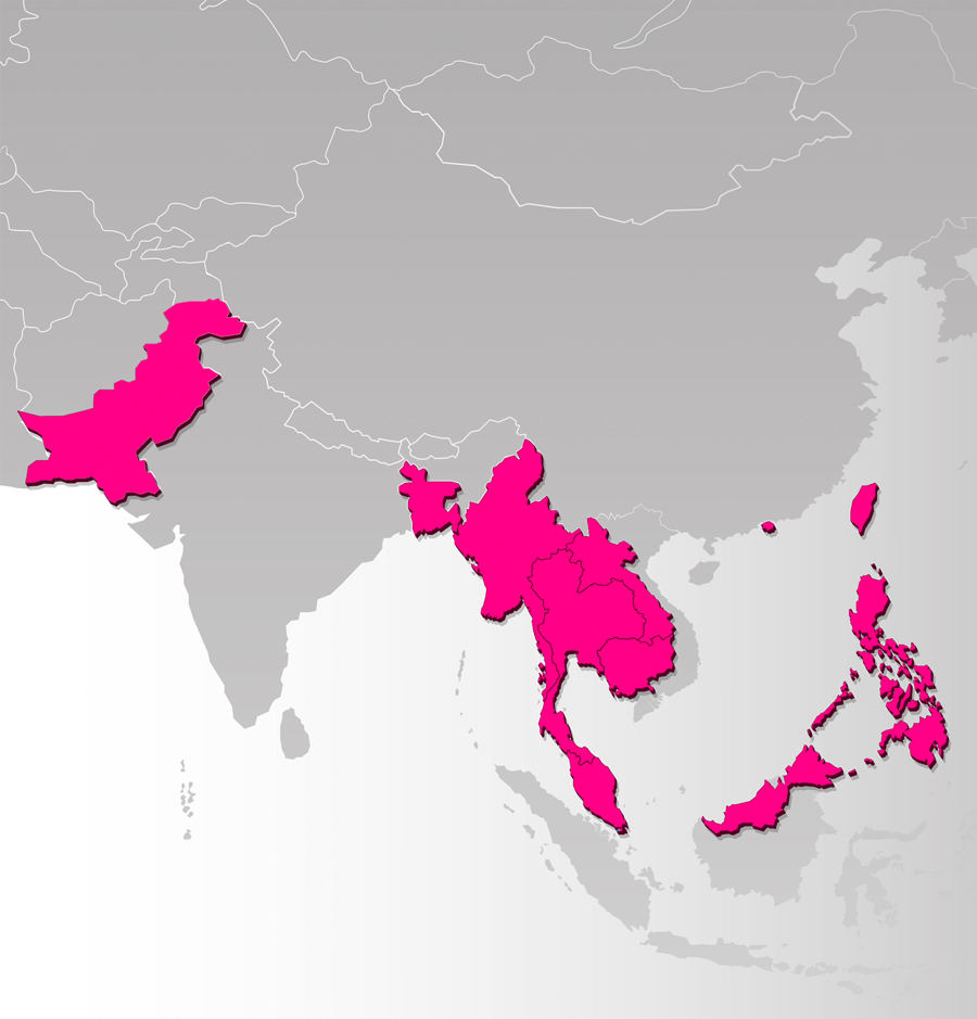 a map displaying the Apac region