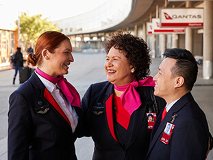 Members of our cabin crew team all smiling at each other