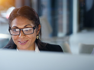 An employee working digitally