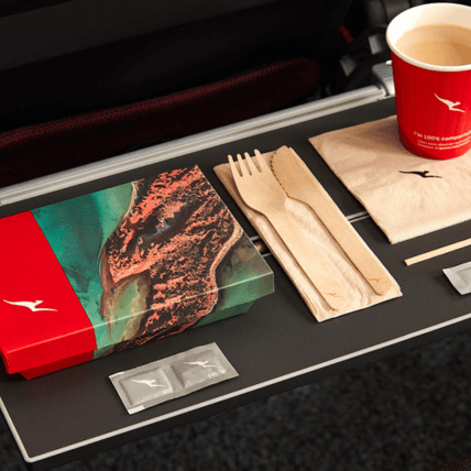 Sustainable packaging of food and beverage on board