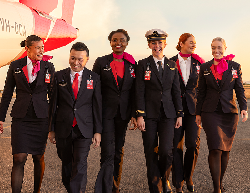 Members of our crew on the tarmac, walking together