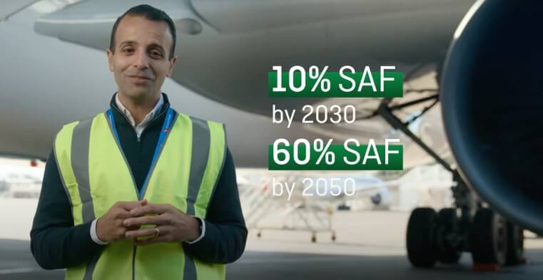 A Qantas employee discussing Sustainable Aviation fuel