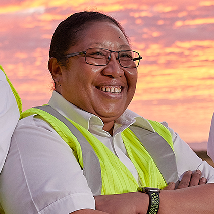 One of our licensed aircraft maintenance engineers smiling at the camera