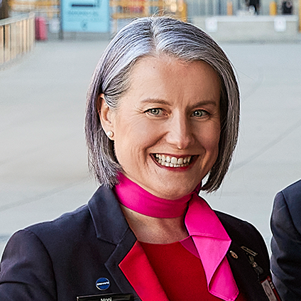 A member of our cabin crew team smiling at the camera