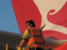 Qantas Freight Employee standing next to aircraft