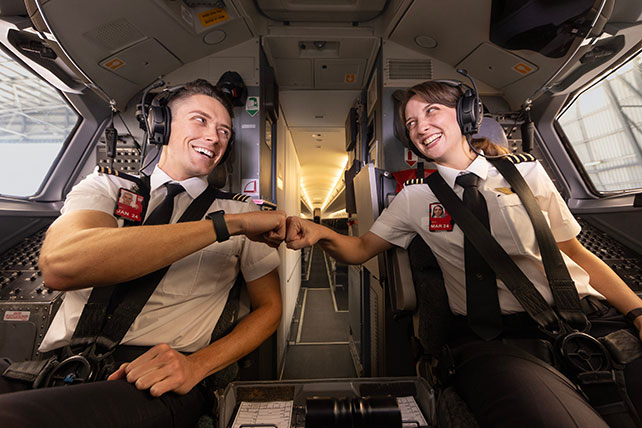 pilot and co-pilot on the cockpit