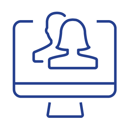 a headshot of a blonde woman in a blue suite jacket smiling at the camera