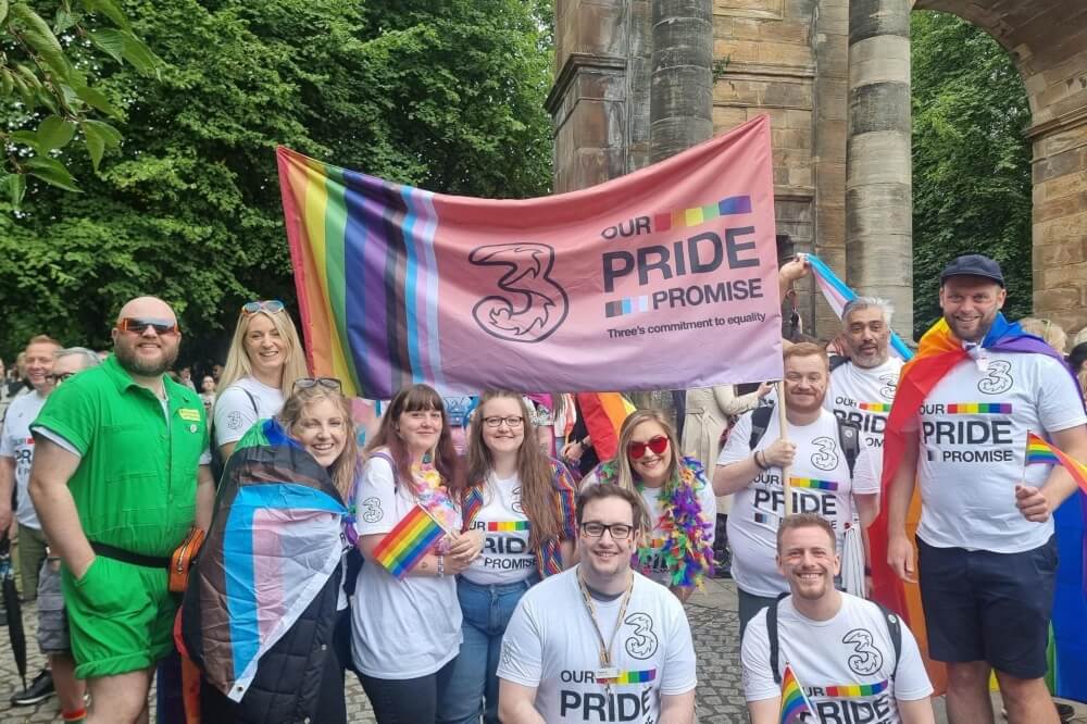 Image of employees at a pride event