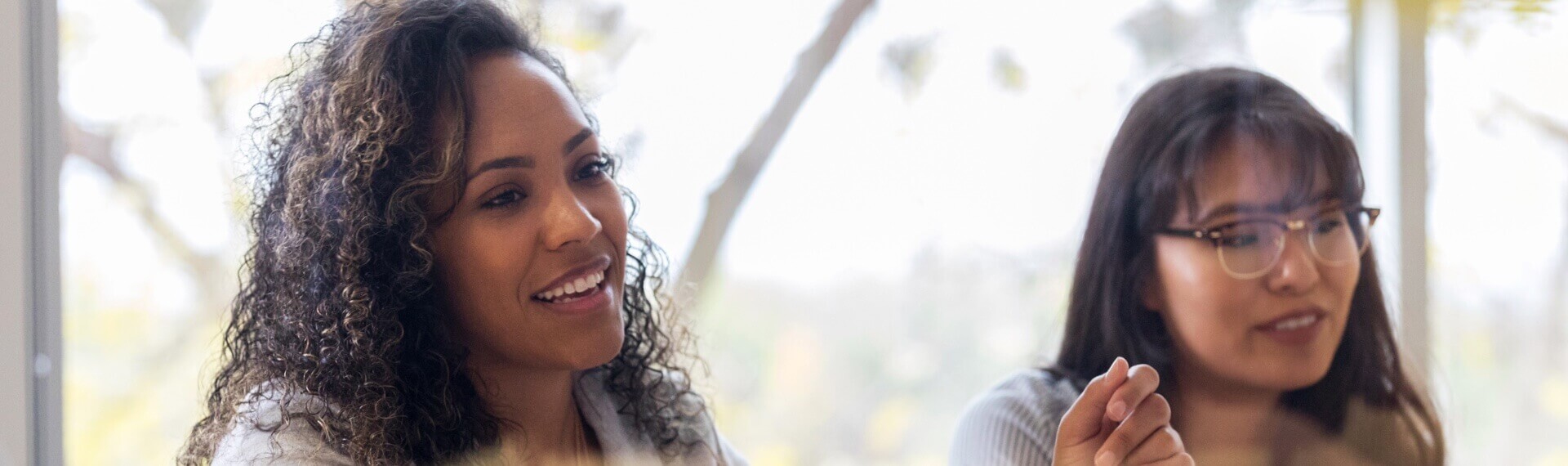 Image of two women talking