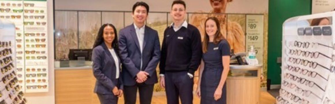A group of specsavers employees in their store