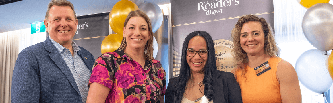 Four Specsavers Team members pose at the 2026 Quality Service Awards