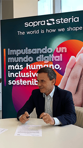 Firma de la renovación de la colaboración de Sopra Steria y Fundación Balia