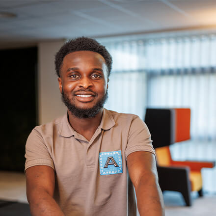 laptop on a wooden desk