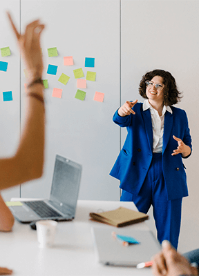 woman in a company running a workshop