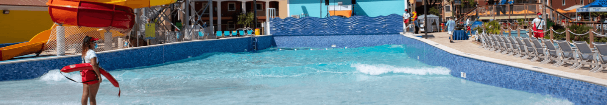 A Westgate Resort outdoor pool with a lifeguard stood in front.