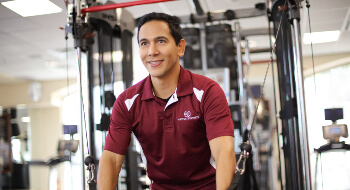 Guy at the gym at Westgate Resorts