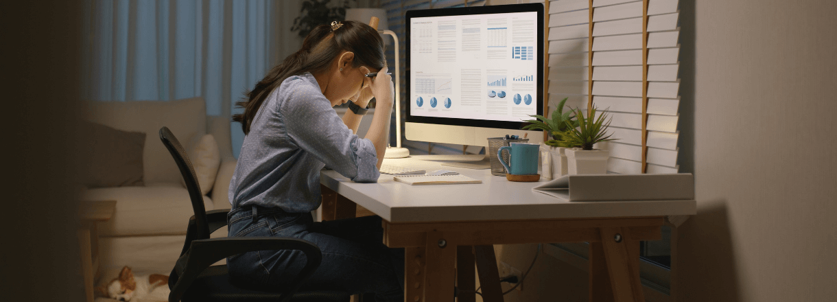 Woman experiencing job burnout